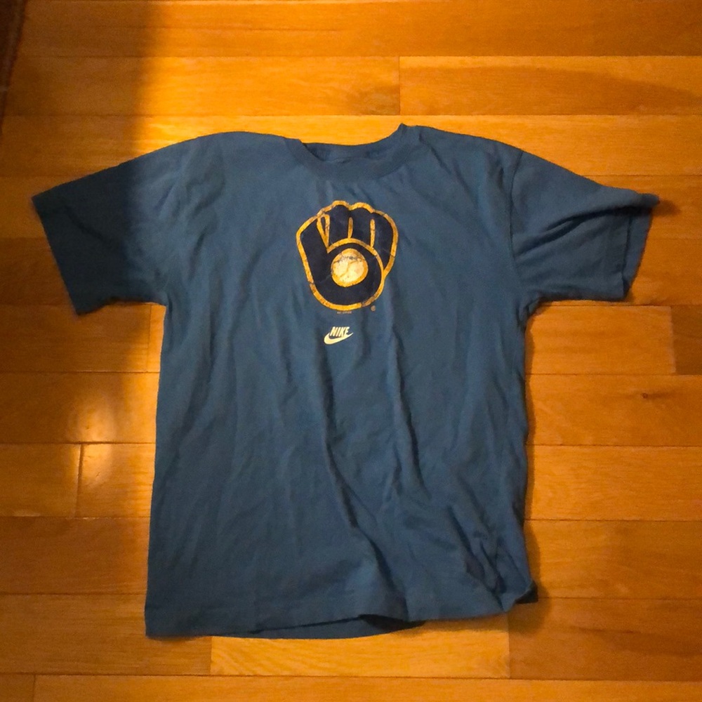 Blue gently used Brewers youth t shirt